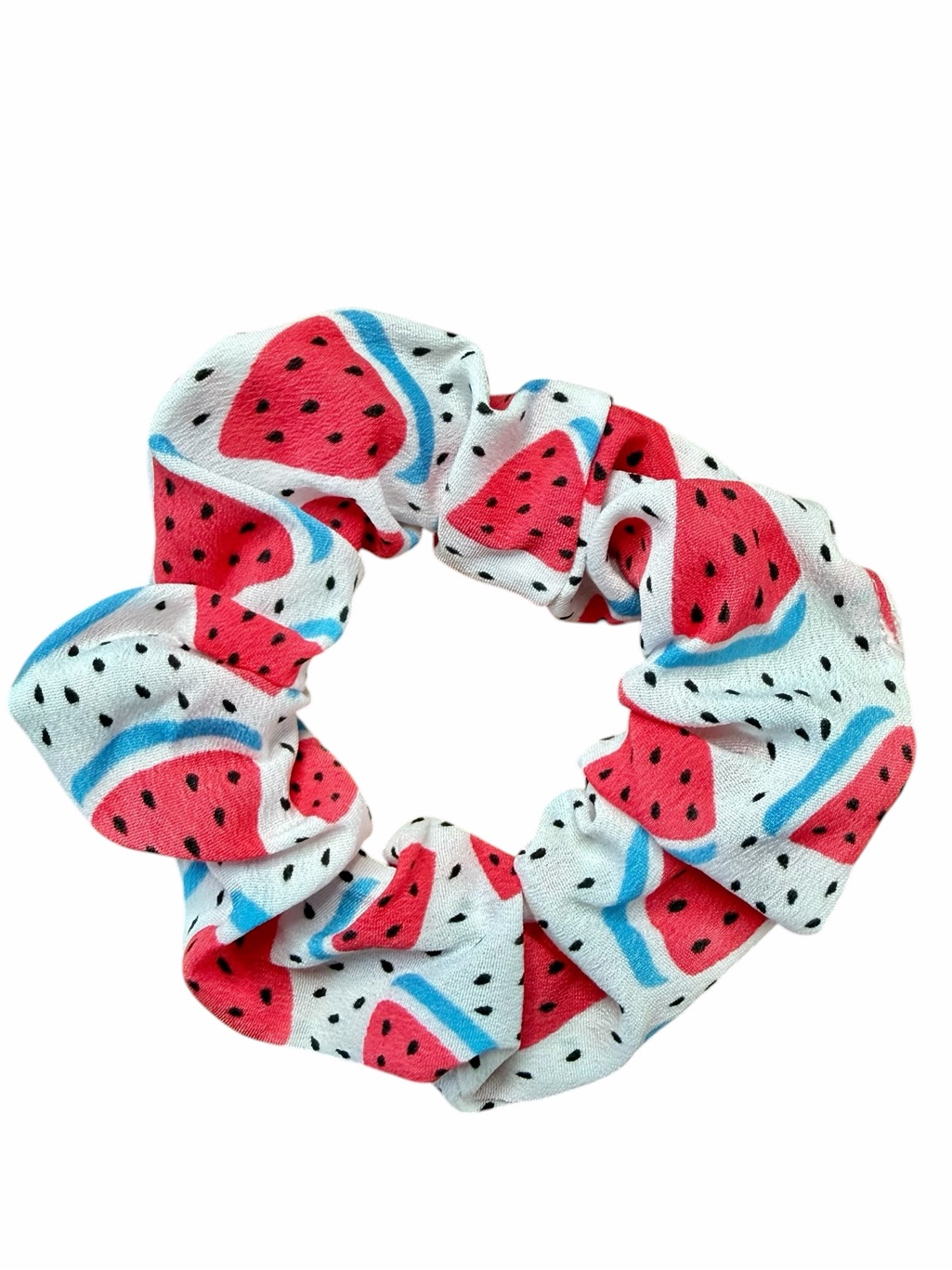 Watermelon Fabric Hair Scrunchie White New